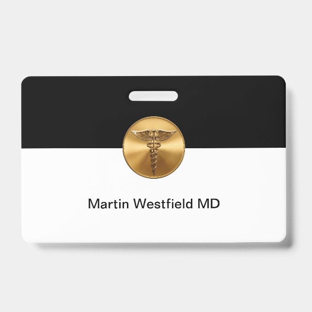 Classy Simple Medical Staff Name  ID Badge (Front)