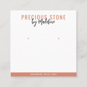 Classy Simple Peach Earring Display Square Business Card
