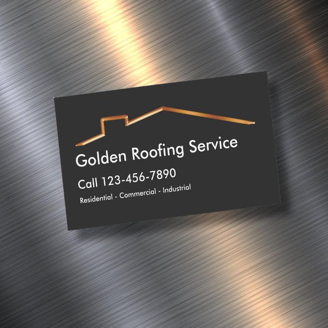 Classy Simple Roofing Service Business Card Magnet (Creator Uploaded)
