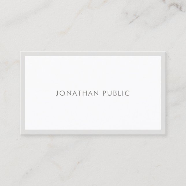 Classy Smart Modern Elegant Minimalistic Plain Business Card (Front)