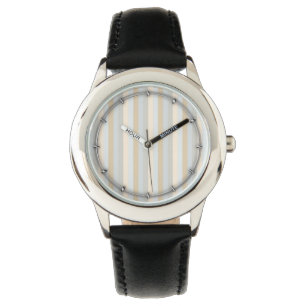 Classy Soft Coloured Greys Vertical Stripes Watch