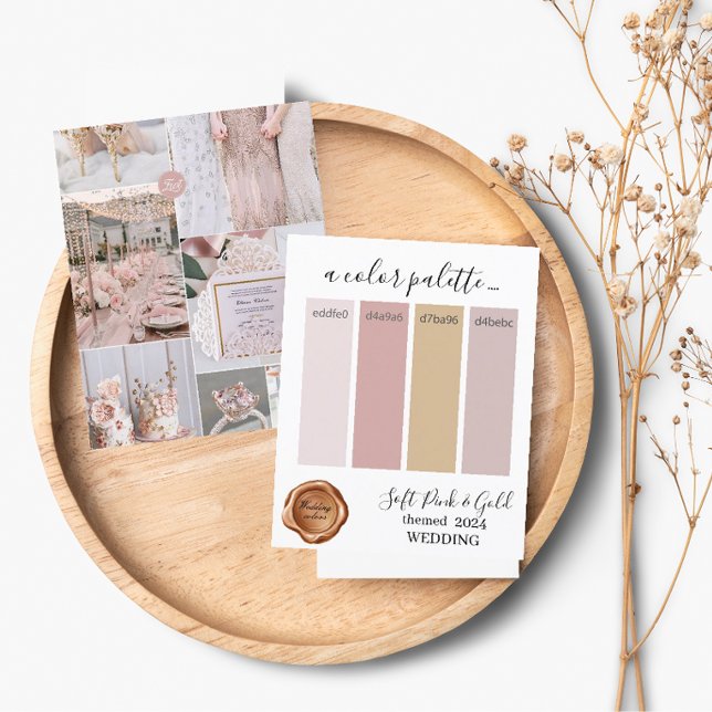 Classy Soft Pink Gold Wedding colours Palette Card (Creator Uploaded)