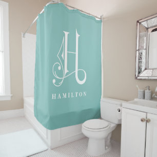 Classy Sophisticated Elegant Monogram H Custom Shower Curtain