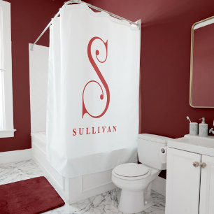 Classy Sophisticated Elegant Monogram S Custom Shower Curtain