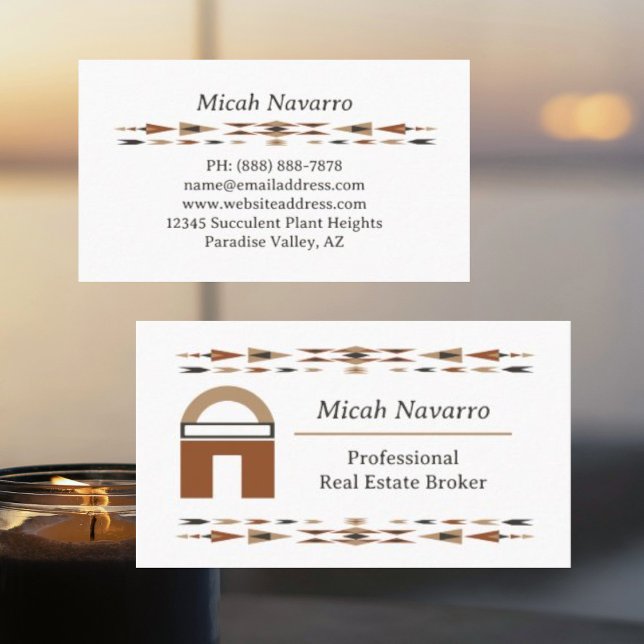 Classy Southwestern Real Estate Business Card (Creator Uploaded)