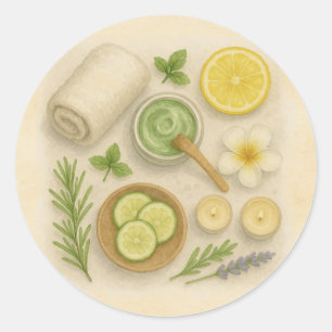 Classy Spa Pampering Beauty Day  Classic Round Sticker