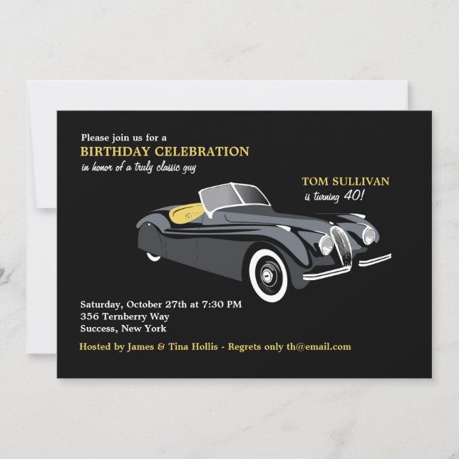 Classy Sports Car Invitation (Front)