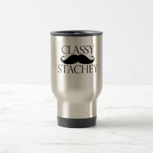 Classy Stache Moustache Travel Mug