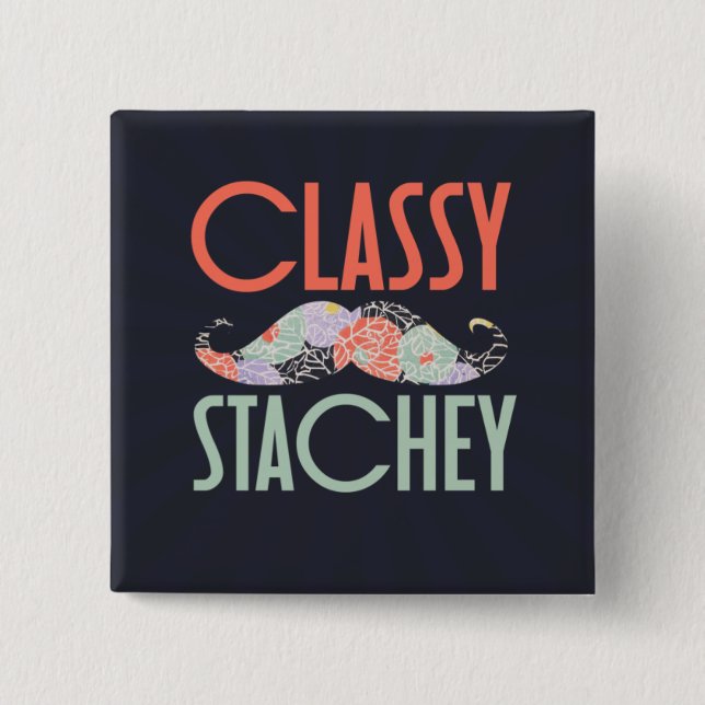 Classy Stachey 15 Cm Square Badge (Front)