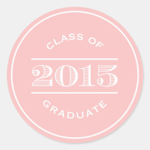 Classy Stamp in Blush Graduation Sticker