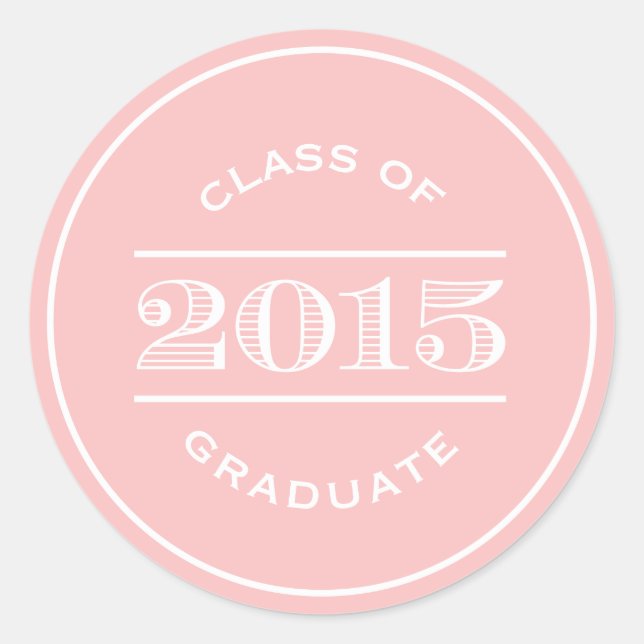 Classy Stamp in Blush | Graduation Sticker (Front)