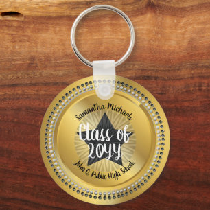 Classy Star Gold Class of 2021 Graduation Key Ring