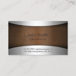 Classy Steel & Leather Chauffeur Business Card