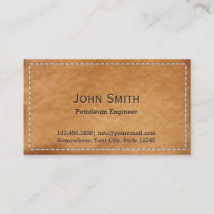 Classy Stitched Leather Petroleum Engineer Business Card