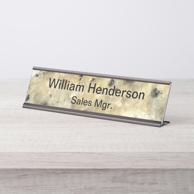 Classy Stone Marble Look Desk Name Plate (Front)