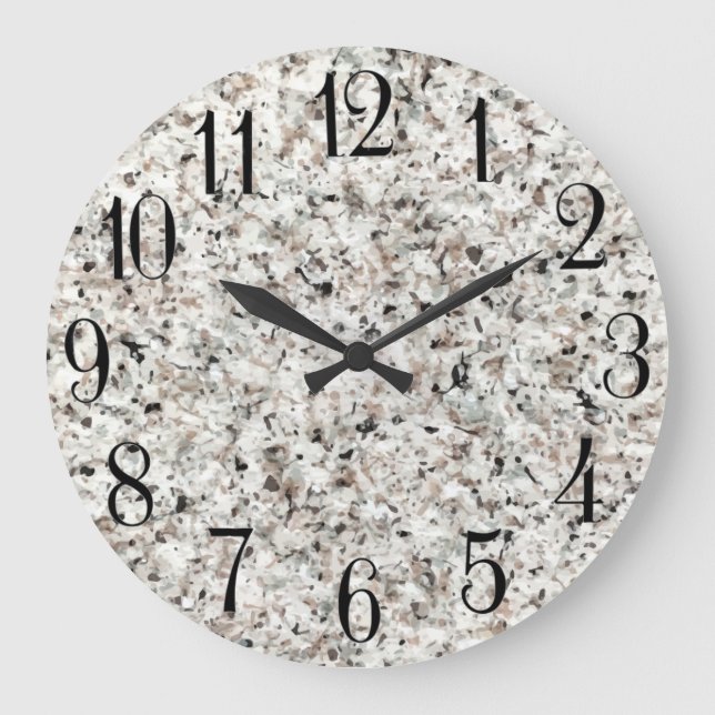 Classy Stone Marble Look Kitchen Wall Clocks (Front)