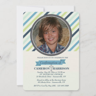 Classy Stripe Photo Invitation