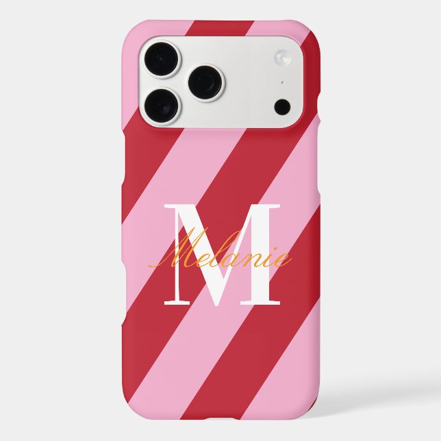 Classy Stripes Colorful Custom Monogram Initial (Back)