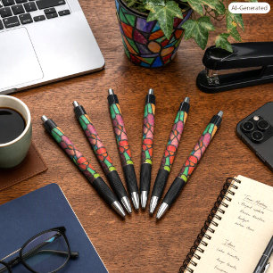 Classy Style Floral Stained Glass Pen