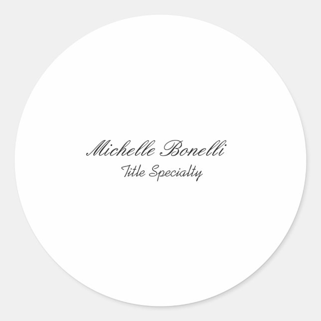 Classy Stylish Script Add Your Name Classic Round Sticker (Front)