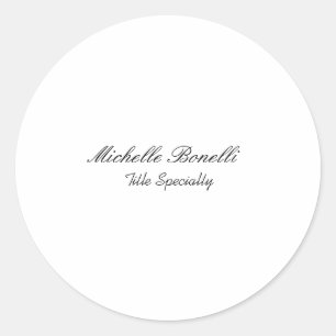 Classy Stylish Script Add Your Name Classic Round Sticker