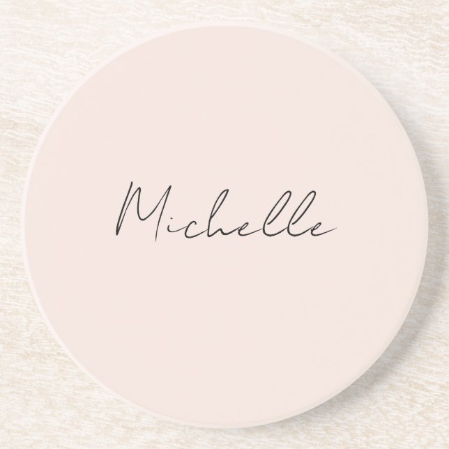Classy Stylish Script Add Your Name Coaster (Front)