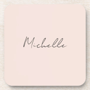 Classy Stylish Script Add Your Name Coaster