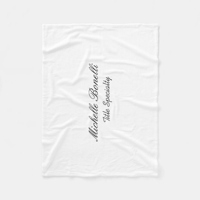 Classy Stylish Script Add Your Name Fleece Blanket (Front)
