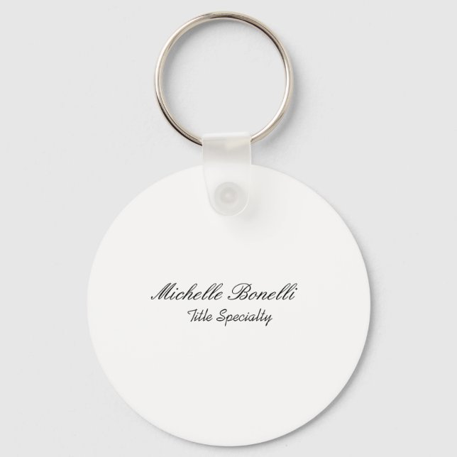 Classy Stylish Script Add Your Name Key Ring (Front)