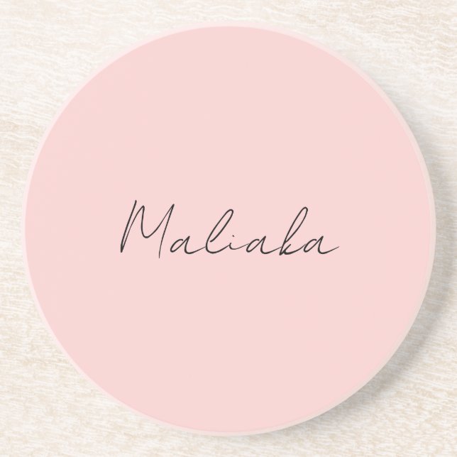 Classy Stylish Script Personalised Name Design Coaster (Front)