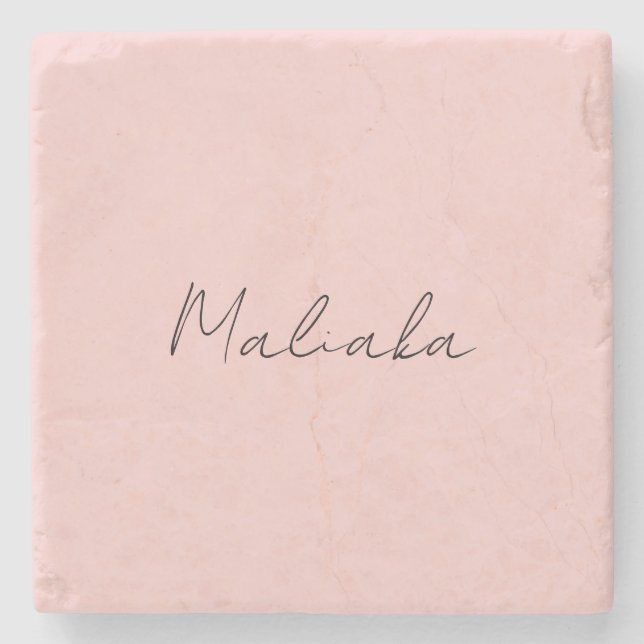 Classy Stylish Script Personalised Name Stone Coaster (Front)