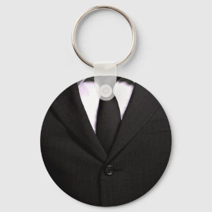 Classy Suit and Black Tie Key Ring