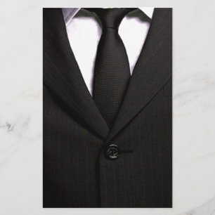 Classy Suit and Black Tie Stationery