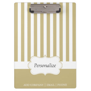 Classy Tan Sand Stripes DIY Text Clipboard