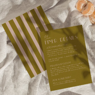 Classy Taupe Gold Old Money Wedding Details Enclosure Card