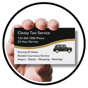 Classy Taxi Service Modern Business Cards