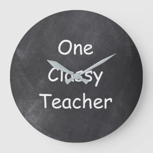 Classy Teacher Chalkboard Design Gift Idea Large Clock