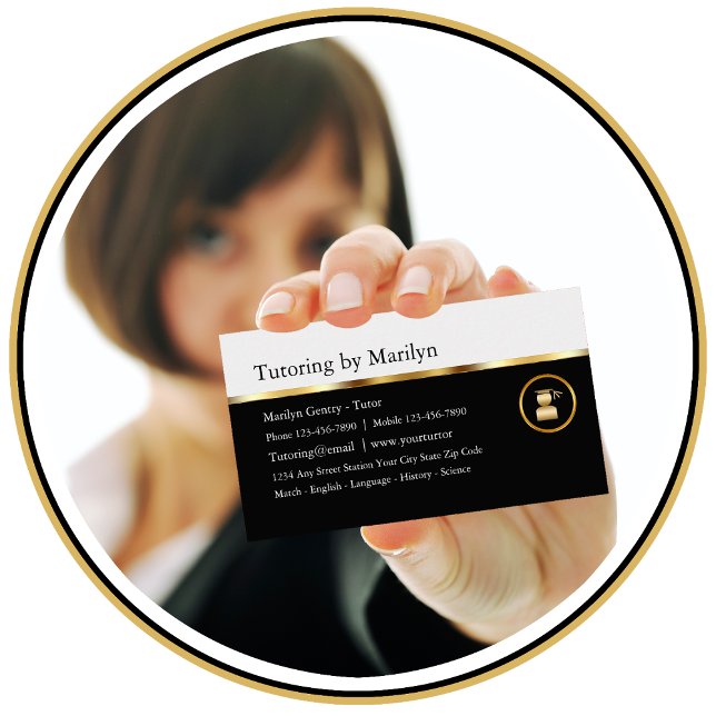 Classy Teacher Tutoring Business Cards (Creator Uploaded)