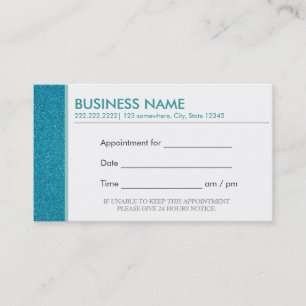 Classy Teal Glitter Appointment Business Cards