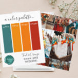 Classy Teal Orange  Wedding colours PalePaper Shee<br><div class="desc">Classy Teal Orange  Wedding colours Palette Card 2024</div>