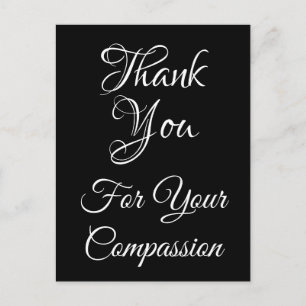 Classy "Thank You For Your Compassion" Postcard