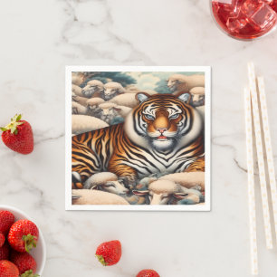 Classy Tiger Cocktail Napkin