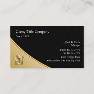 Classy Title Company Business Cards