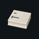 Classy To and From Rubber Stamp<br><div class="desc">Dress up your gifts with this wooden stamp. It’s perfect for any stationery lover, and would make a great gift as well! The stamp leaves an imprint of the words “To:, From:” in a trendy, brush font. Use this stamp to leave a lasting mark on when giving gifts at: weddings,...</div>