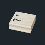 Classy To and From Rubber Stamp<br><div class="desc">Dress up your gifts with this wooden stamp. It’s perfect for any stationery lover, and would make a great gift as well! The stamp leaves an imprint of the words “To:, From:” in a trendy, brush font. Use this stamp to leave a lasting mark on when giving gifts at: weddings,...</div>