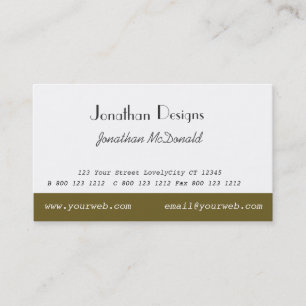 Classy Traditional Custom Unique Plain Modern Business Card