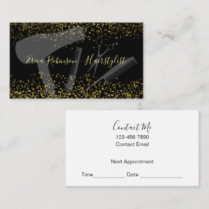 Classy Trendy Hairstylist Glitzy Appointment Cards