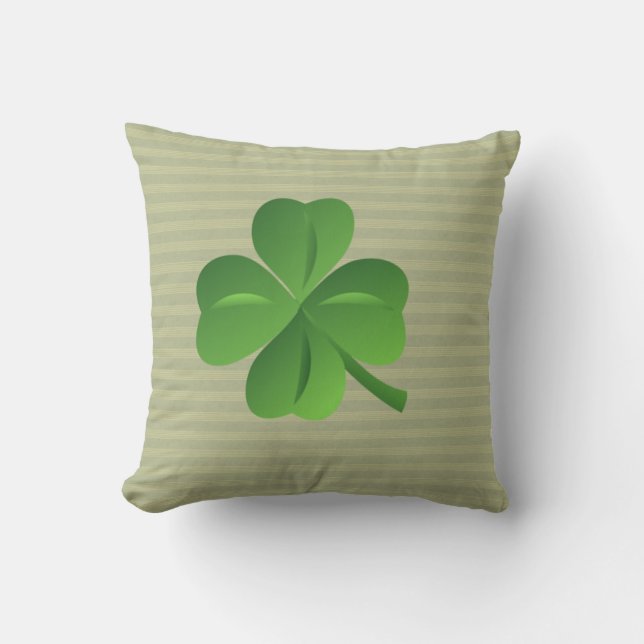 Classy Trendy  Irish Lucky Shamrock Cushion (Front)
