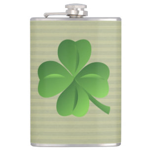 Classy Trendy Irish Lucky Shamrock Hip Flask