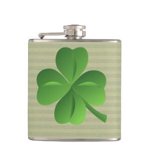 Classy Trendy Irish Lucky Shamrock Hip Flask